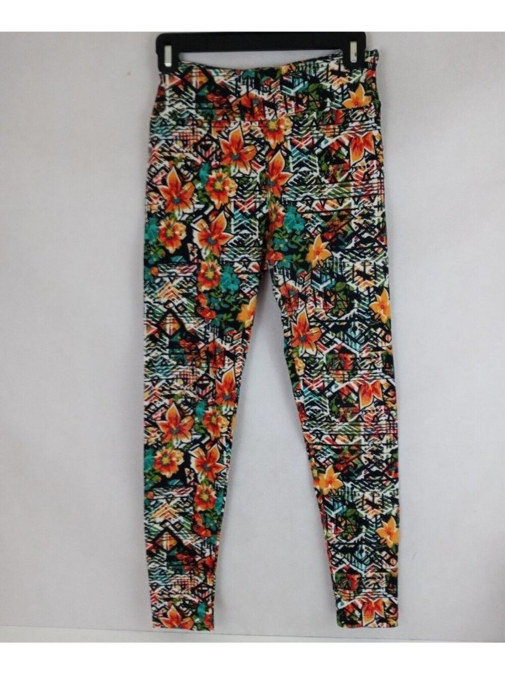 LuLaRoe OS Leggings With Bright Colorful Abstract Floral Designs